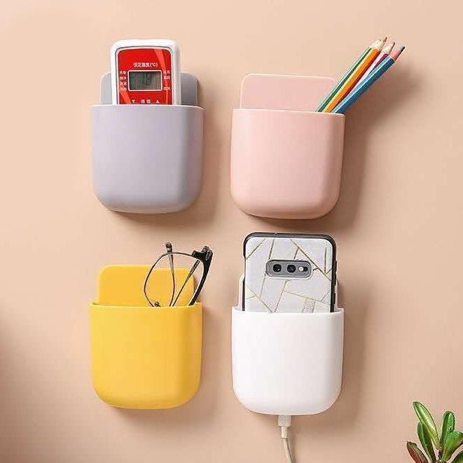 Hộp Dán Tường Đựng Điện Thoại/ Điều Khiển Đa Năng - Kệ Dính Tường Không Cần Khoan Tường Duashop