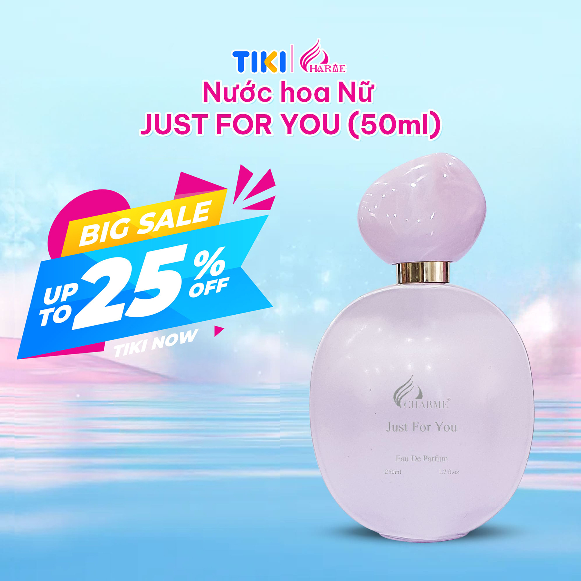 Nước hoa nữ thơm lâu, Charme Just For You, lãng mạn và tinh nghịch, cho nàng thêm tự tin, 50ml