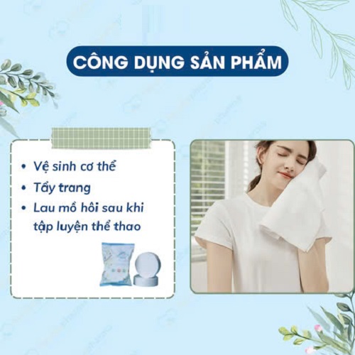 Khăn tắm nén du lịch vải cotton mềm mại thấm hút tốt, tiện lợi 70x140 cm dùng nhiều lần, Khăn nén tập thể thao - compressed towel