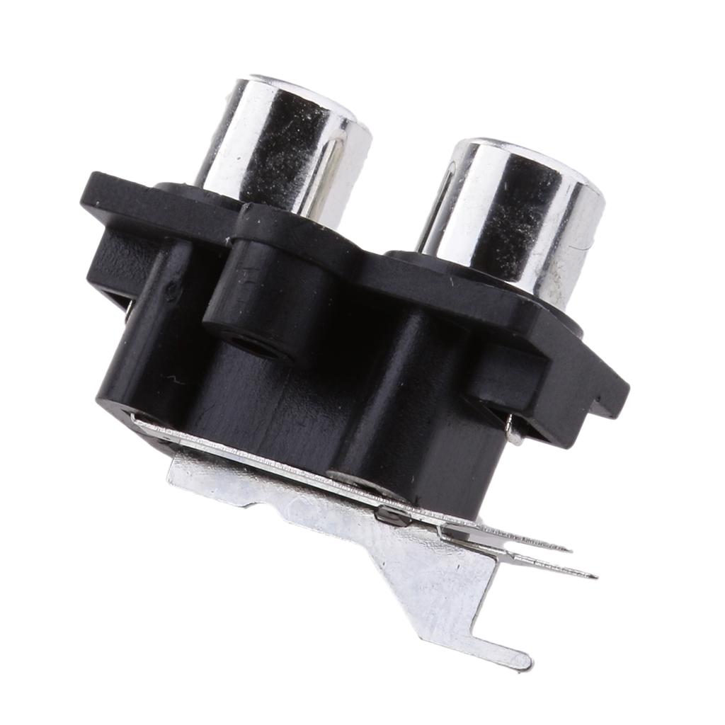 10 Pieces PCB Mount AV Concentric Outlet 2 RCA Female Socket Connector Board