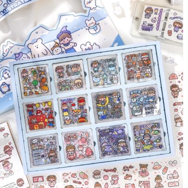Sticker cute 1200 tấm hình dán dễ thương Lovely Book