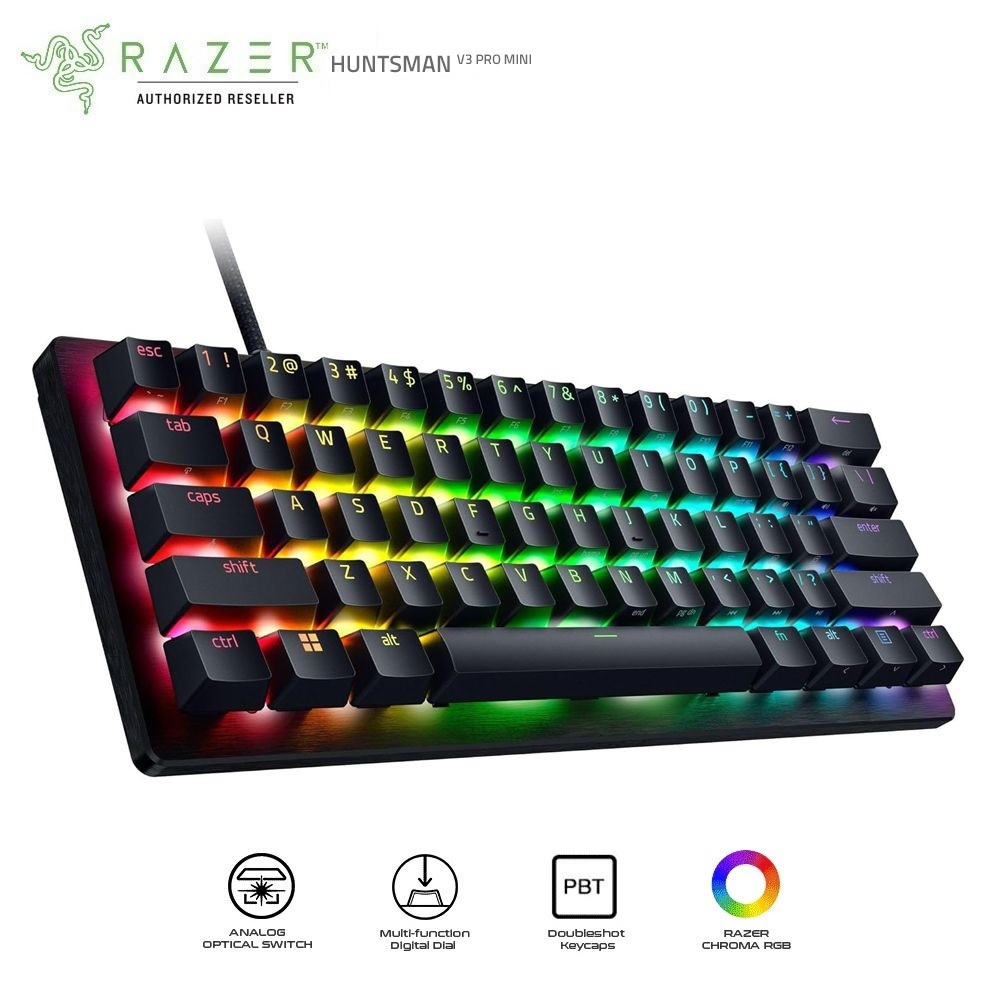 Bàn phím Razer Huntsman V3 Pro Mini - 60% Analog Optical Esports Keyboard_Mới, hàng chính hãng