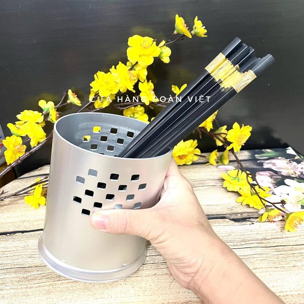 Ống vắt đũa muỗng, ống đựng đũa muỗng tiện lợi hình oval sang trọng - Nhôm dày cao cấp 14cm