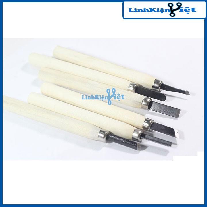 Bộ Dao Tiện Cán Gỗ 6 Chiếc