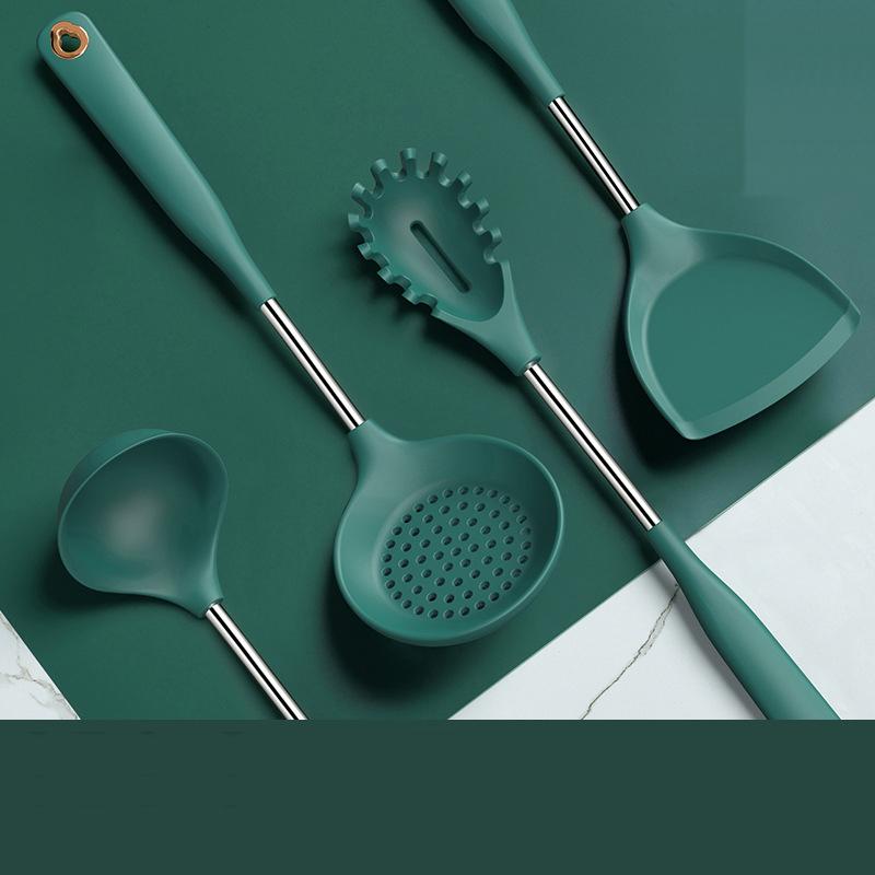 Bắc Âu Thìa Silicone Bộ Nấu Ăn Tiện Dụng Bộ Chịu Nhiệt An Toàn Không Chứa BPA Trứng Bánh Nồi Chảo Không Dính Nhà Bếp tiện Ích Bộ