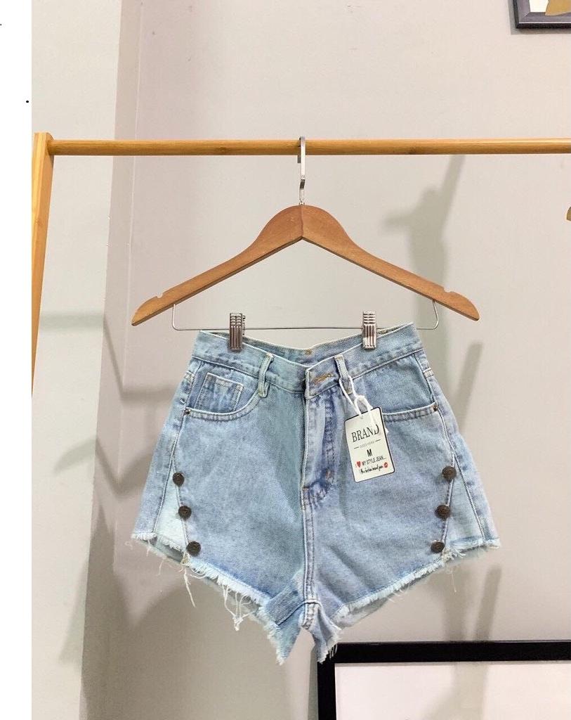 Quần short nữ lưng cao Julido S07 chất jean, một màu, ba kích thước thời trang trẻ trung