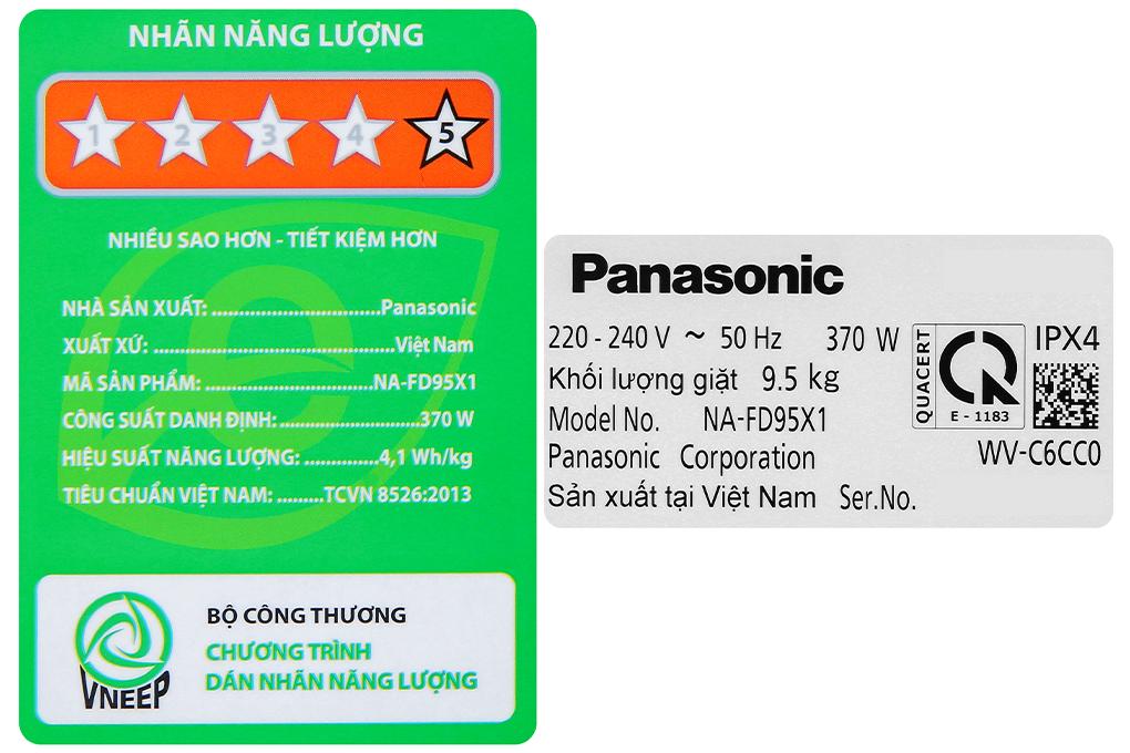 Máy giặt Panasonic Inverter 9.5kg NA-FD95X1LRV - Hàng chính hãng - Giao hàng toàn quốc