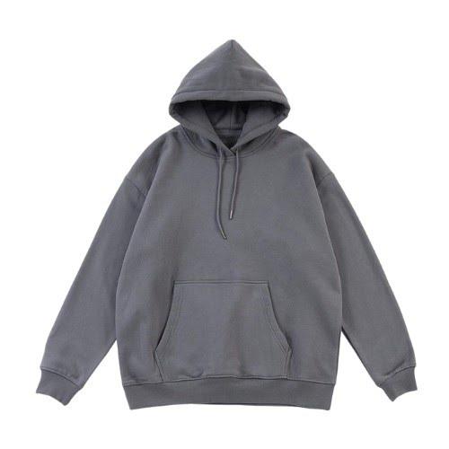 Áo khoác hoodie nam trơn màu xám chuột bigsize 90 - 130kg