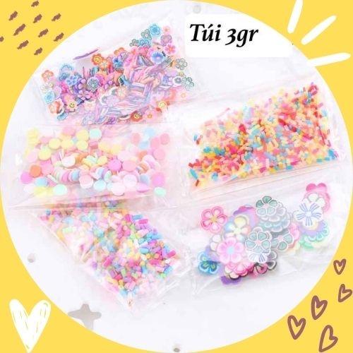 Cốm rắc nhiều màu trang trí ốp điện thoại, gương, cặp tóc (Túi loại 3gram)