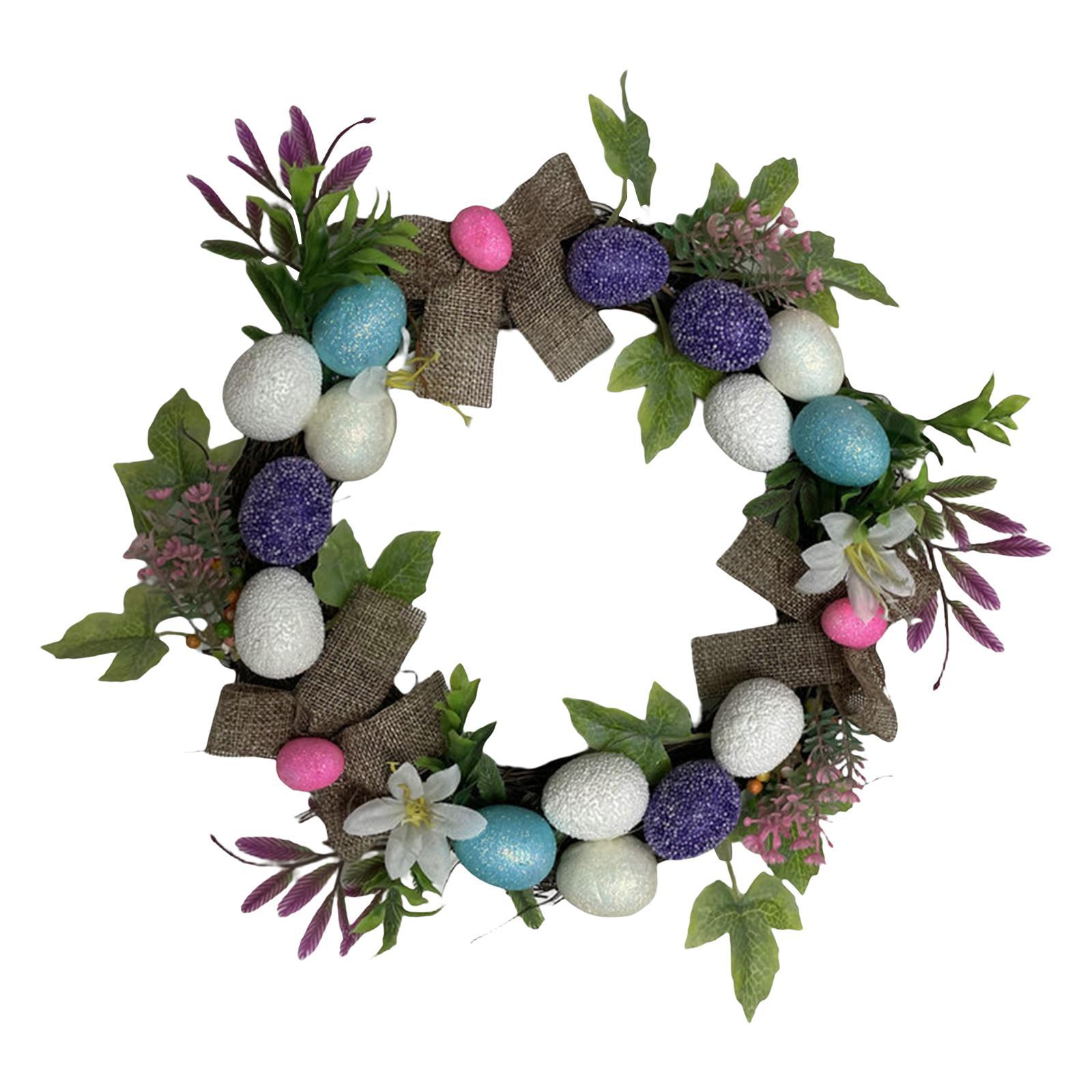 Artificial flower wreath front door rattan wreath M