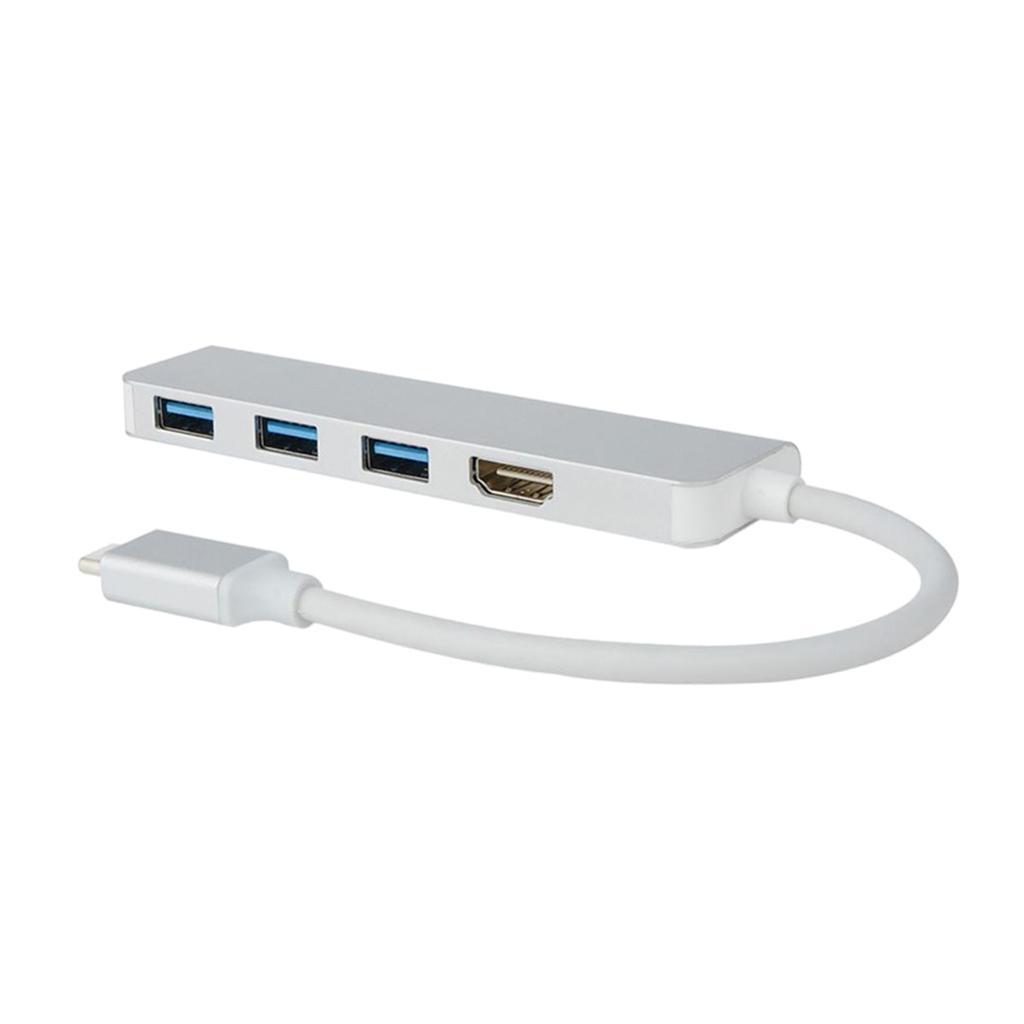 USB C Hub 4-in-1 Type C Hub, USB-C to 4k HDMI & 3 USB 3.0 Ports Adapter