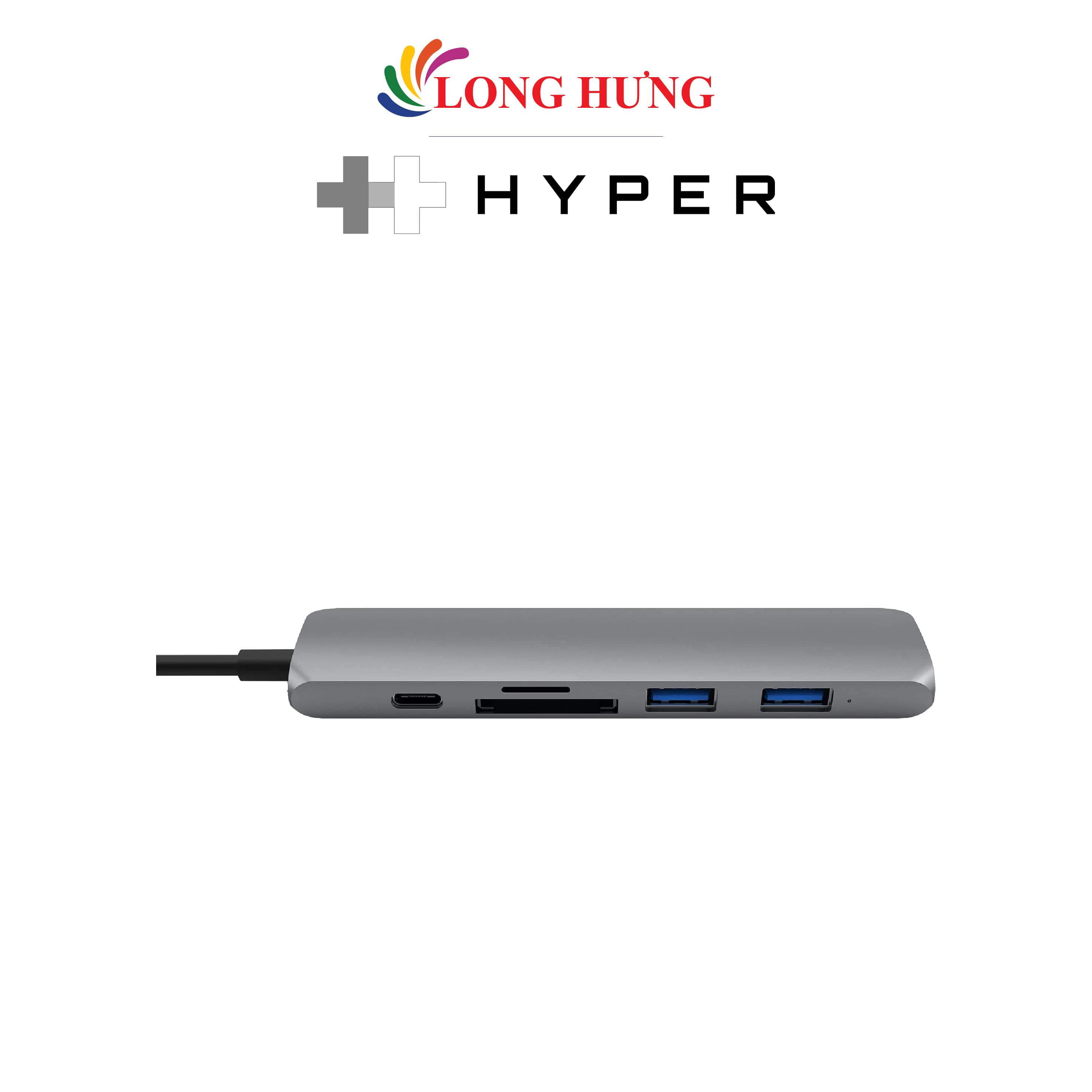 Cổng chuyển đổi HyperDrive Bar 6-in-1 USB-C Hub HD22E - Hàng chính hãng