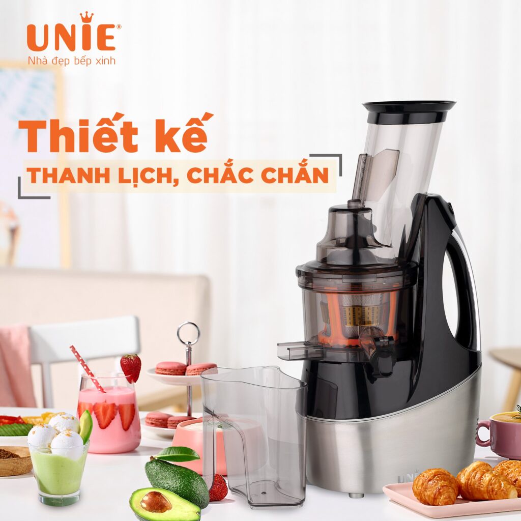 Máy Ép Chậm UNIE UE580, 240W Ép Kiệt Bã Rau Củ Quả, Hàng Chính Hãng