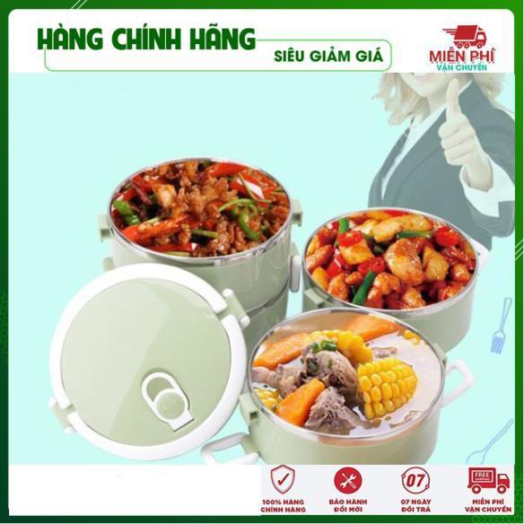 Cặp lồng cơm lúa mạch ruột inox, hộp cơm giữ nhiệt 4 tầng - Đồ Gia Dụng Thông Minh