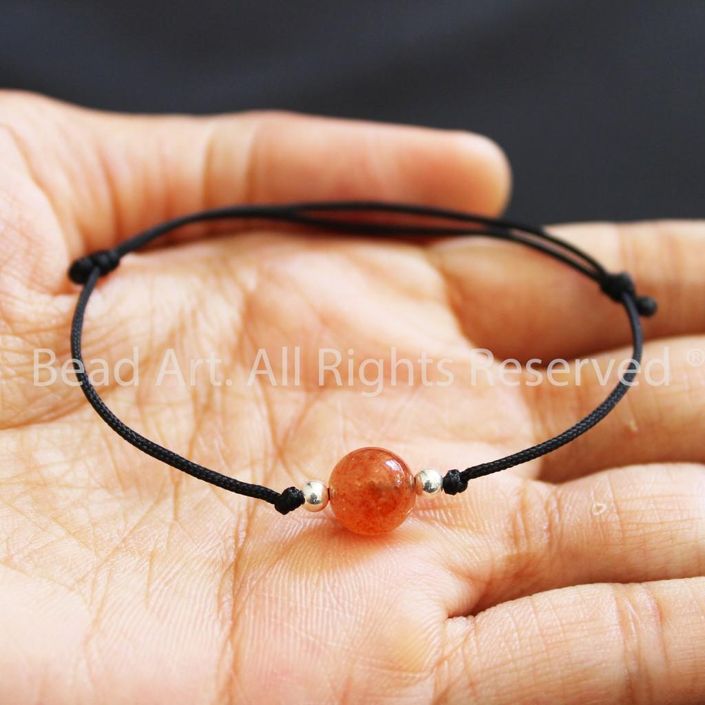Vòng Tay Hạt Đá Sunstone, Đá Mặt Trời Tự Nhiên 8mm Loại A, Vòng Tay Phong Thuỷ, Chuỗi Hạt, Mệnh Hoả, Thổ - Bead Art