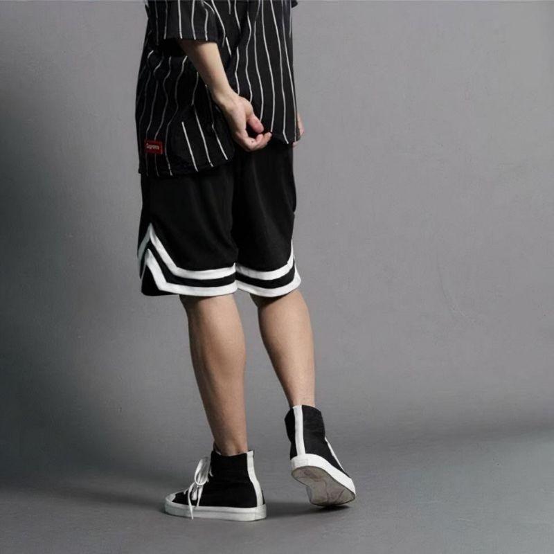 Quần short thun unisex bóng chày Chữ V nam nữ phong cách ulzzang , quần đùi thể thao form rộng ( Video ảnh thật)