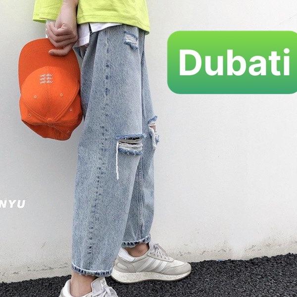 QUẦN JEAN NAM BAGGY RÁCH GỐI ỐNG RỘNG SUÔNG, VẢI KHÔNG XÙ HOT TREND- DB 46- DUBATI FASHION
