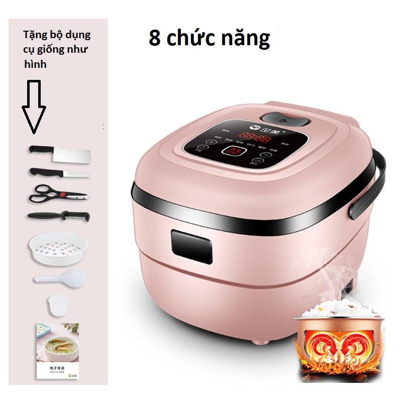 Nồi cơm điện mini thông minh 8 chức năng-tặng kèm 1 bộ dao kéo