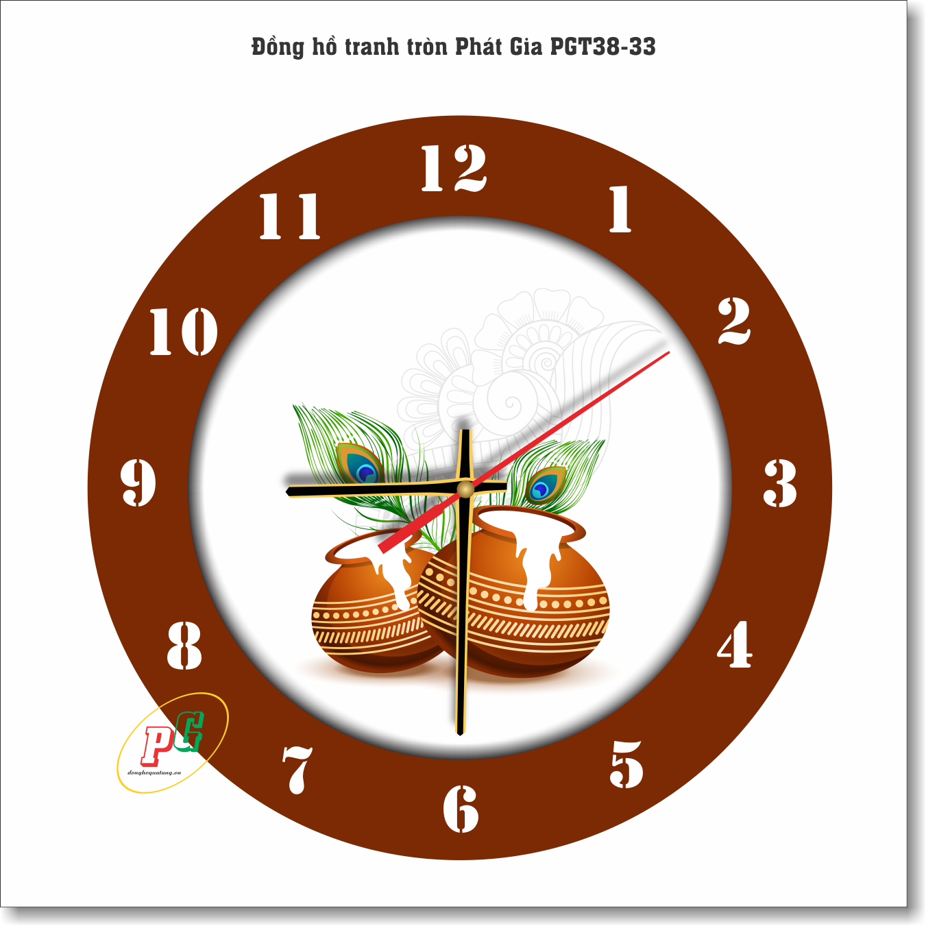 Đồng hồ treo tường, đồng hồ tranh treo tường, đồng hồ dạng tròn, đồng hồ độc lạ, đồng hồ treo phòng khách, phòng ngủ, nhà bếp, đồng hồ tranh quà tặng Phát Gia PGT38-33