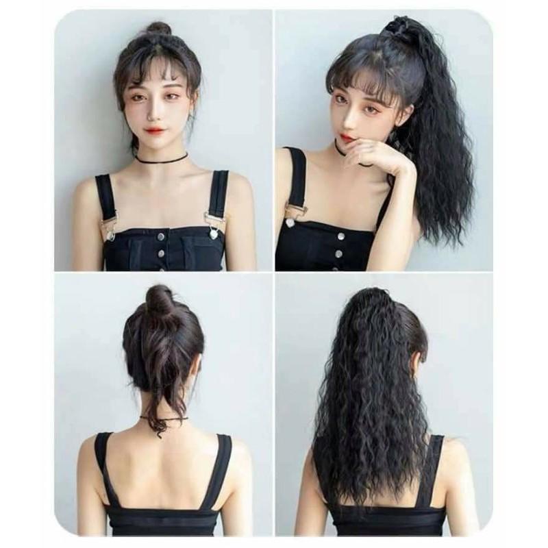 Tóc giả cột xù️ tóc ngắn 50cm cao cấp