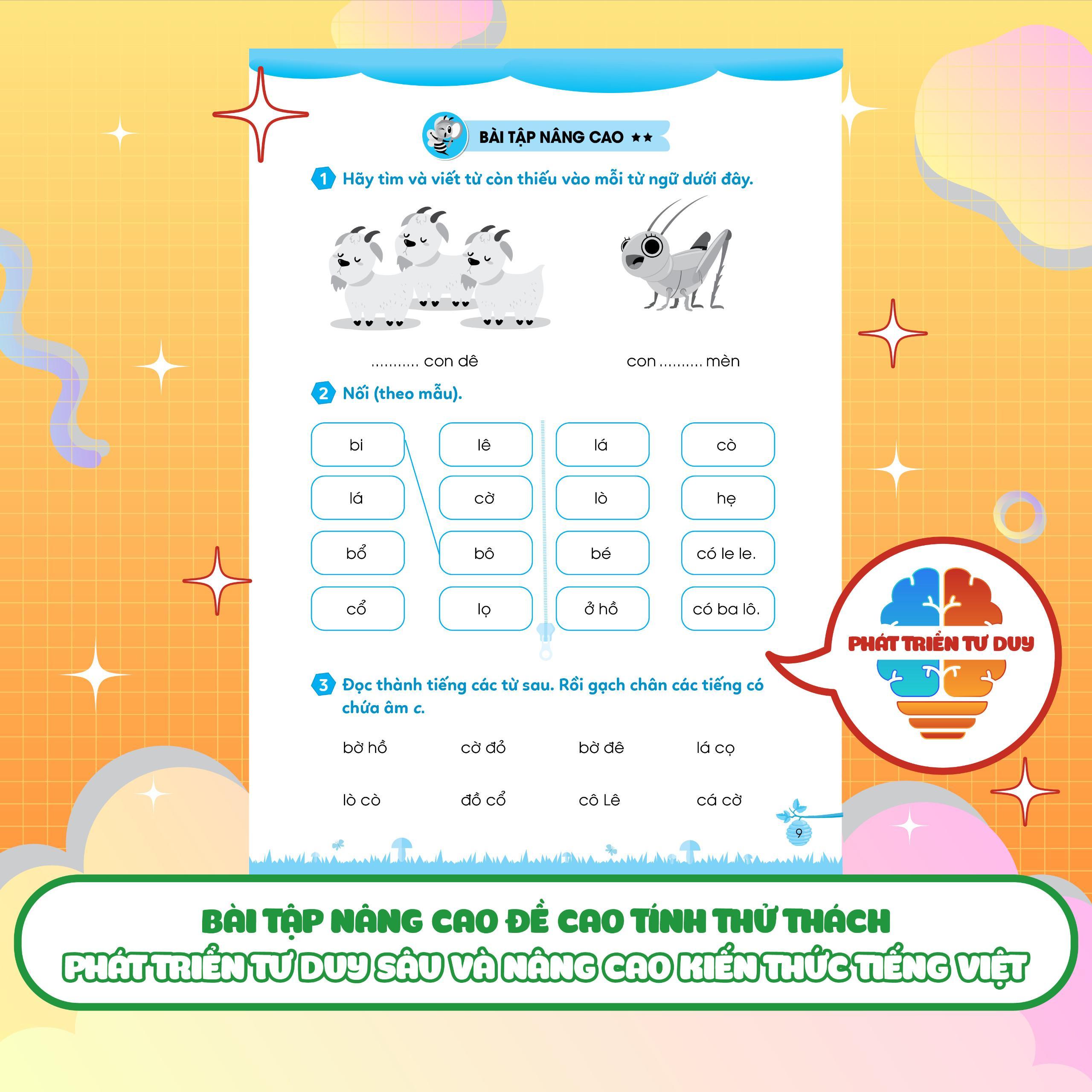 Sách - Bài Tập Bổ Trợ Môn Toán Và Tiếng Việt - Cơ Bản Và Nâng Cao - Lớp 1 - Megabook