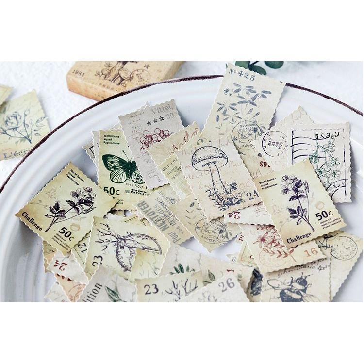 Bộ 46 Sticker Hàn Quốc trang trí phong cách vintage xinh xắn E17