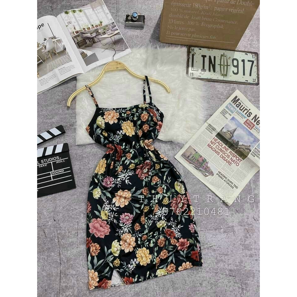 Đầm 2 dây xẻ tà siêu quyến rũ