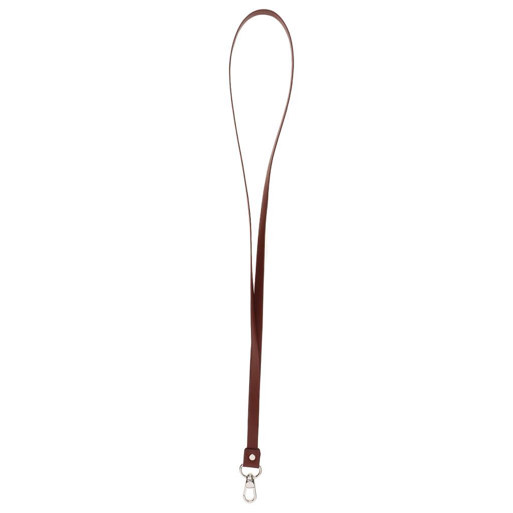 2-3pack PU Leather Neck Strap Lanyard Metal Clips for ID Cards Badges Reddish