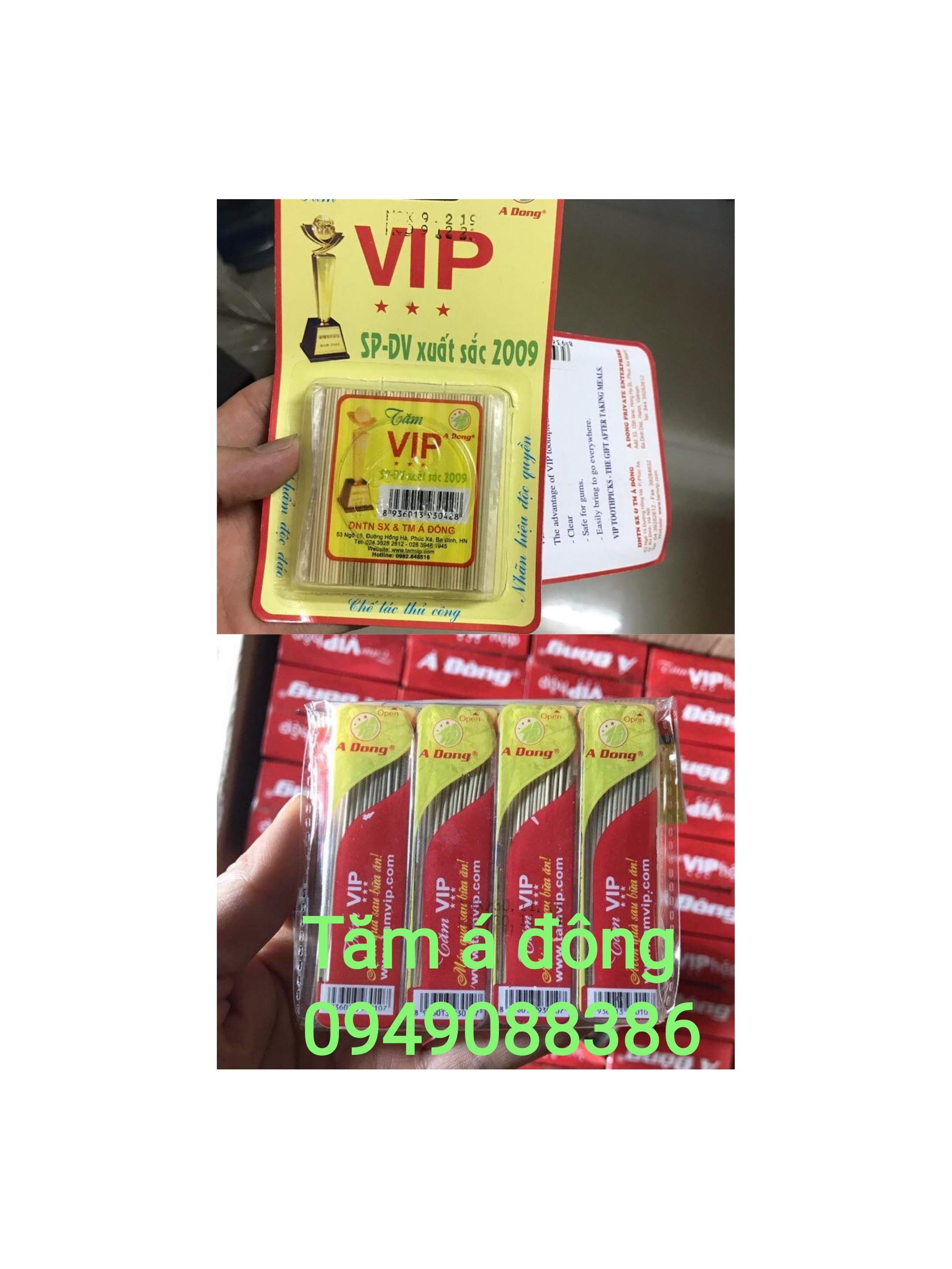 Combo vỉ 5 gói tăm vip, và vỉ 4 hộp tăm vip giang cật
