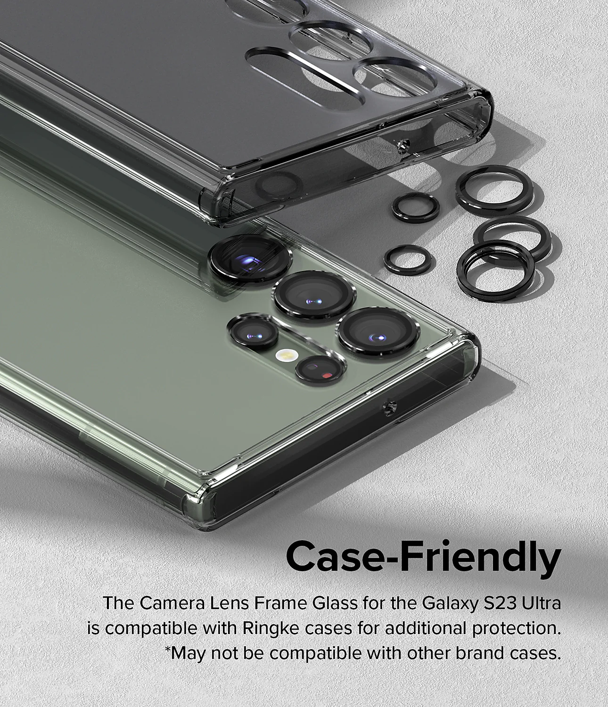 Tấm dán kính cường lực Camera cho Samsung Galaxy S23 Ultra hiệu ANANK - mặt kính AGC sắc nét với độ cứng 9H - hàng chính hãng