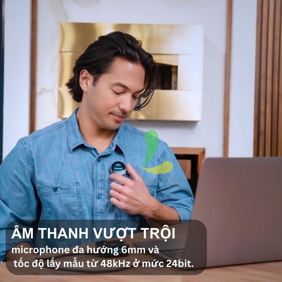 Micro thu âm không dây Saramonic BlinkMe B2 - Thiết bị ghi âm màn hình cảm ứng bộ nhớ 8G dành cho máy ảnh, điện thoại - Hàng chính hãng