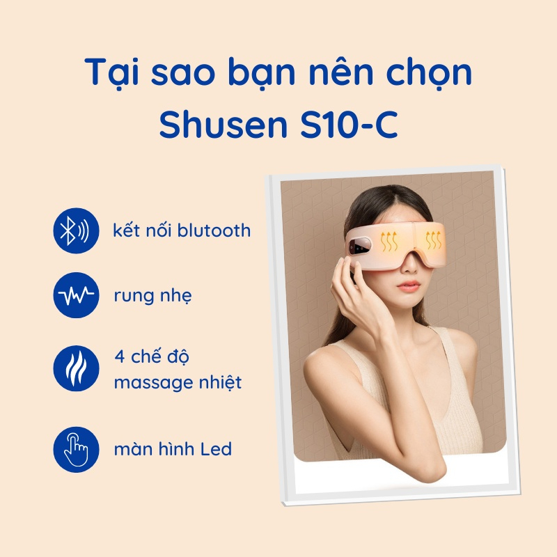 Máy Massage Mắt TANNI EYE V3 Cao Cấp, Máy Mát Xa Mắt Thư Giãn Giảm Thâm Mắt 5 Chế Độ Mát Xa Mặt