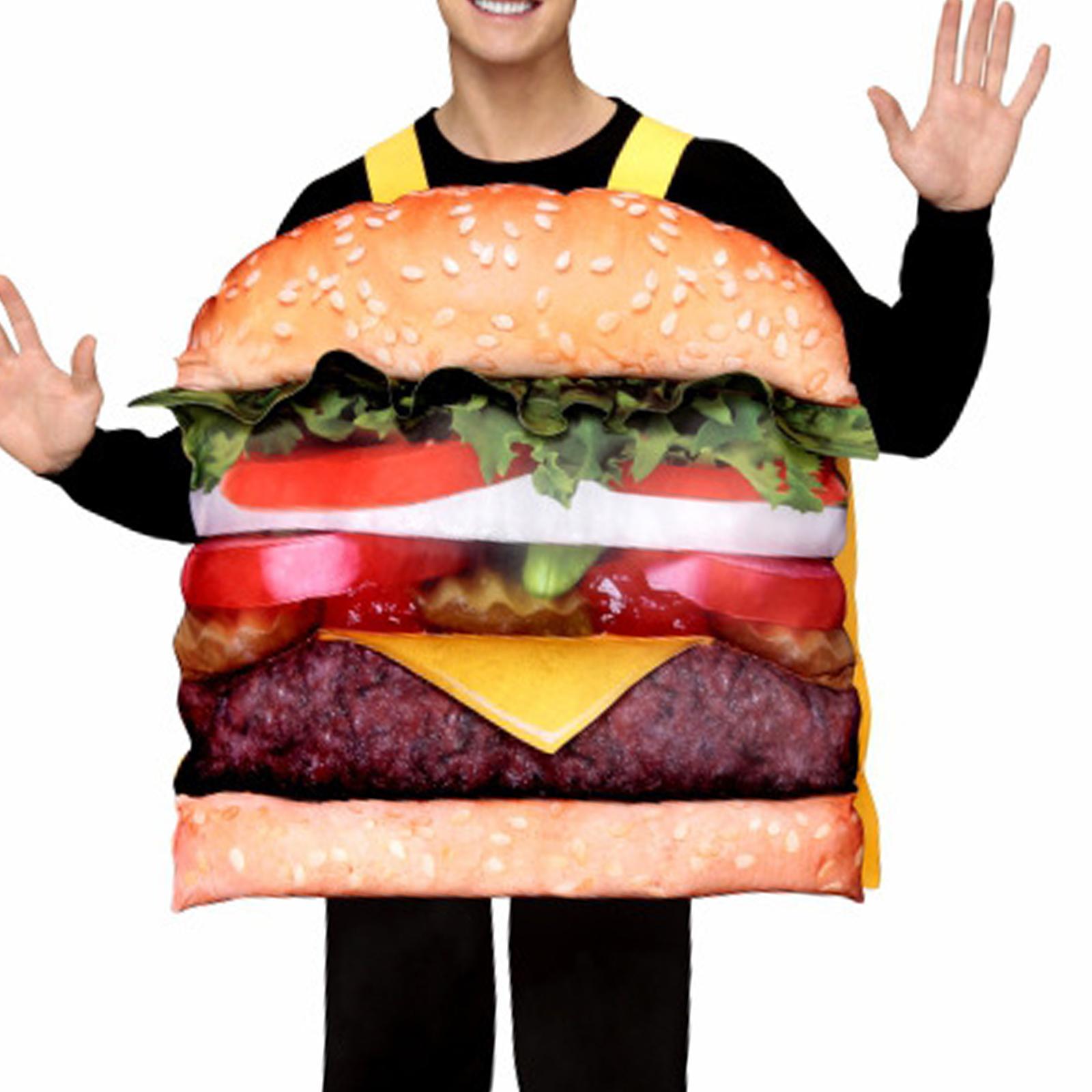 Halloween Hamburger Costumes, Fancy Dress Cosplay, Costume Accessory for New Year Theater Stage Parties Decor
