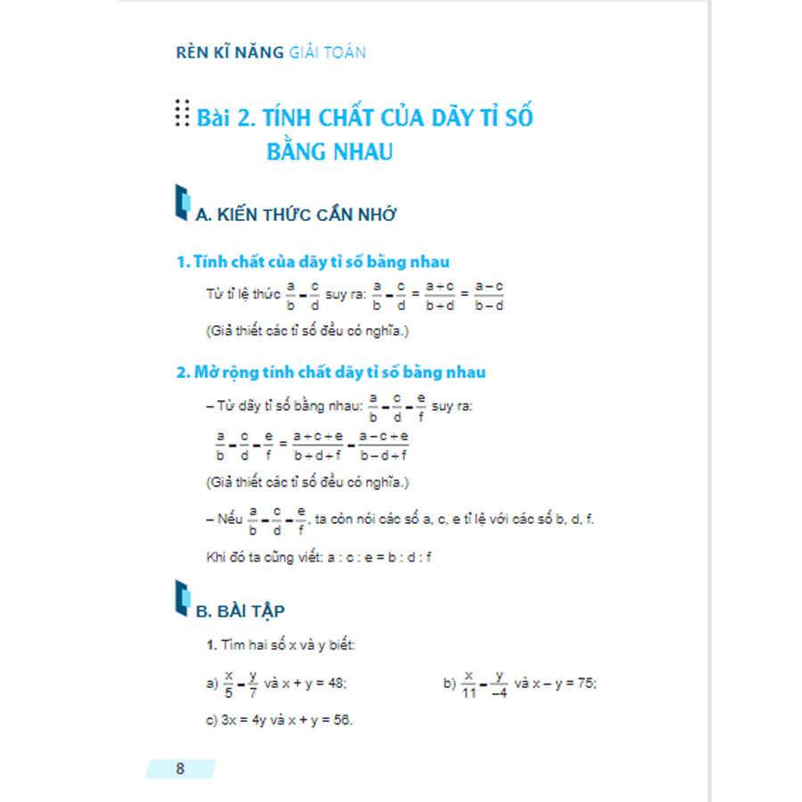 Sách: Rèn Kĩ Năng Giải Toán Lớp 7 - Tập 2