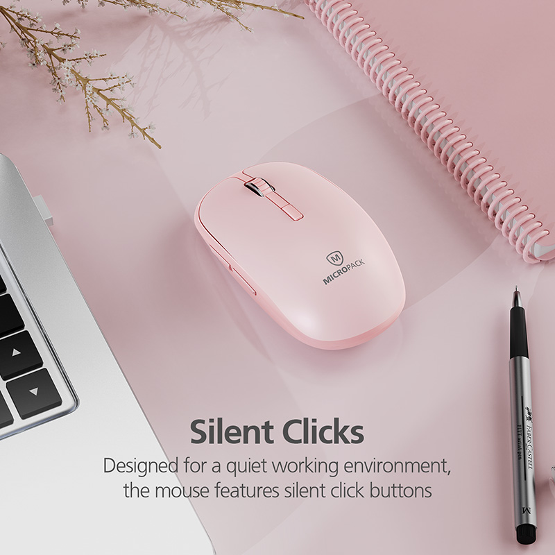 Chuột Không Dây Bluetooth MicroPack SPEEDY SILENT 2 MP-729B Độ Phân Giải 1600CPI Phím Bấm Không Ồn BT5.0 Hàng Chính Hãng
