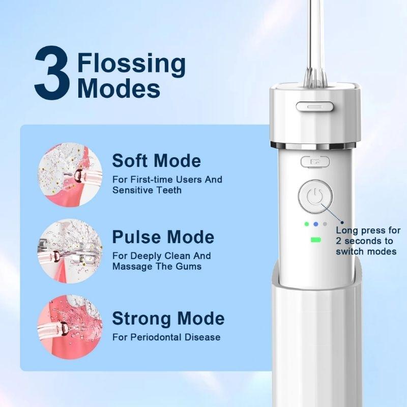 Máy tăm nước nhỏ gọn công suất mạnh mẽ TEKKIN MS18 3 chế độ bảo hành 12 tháng - hàng chính hãng