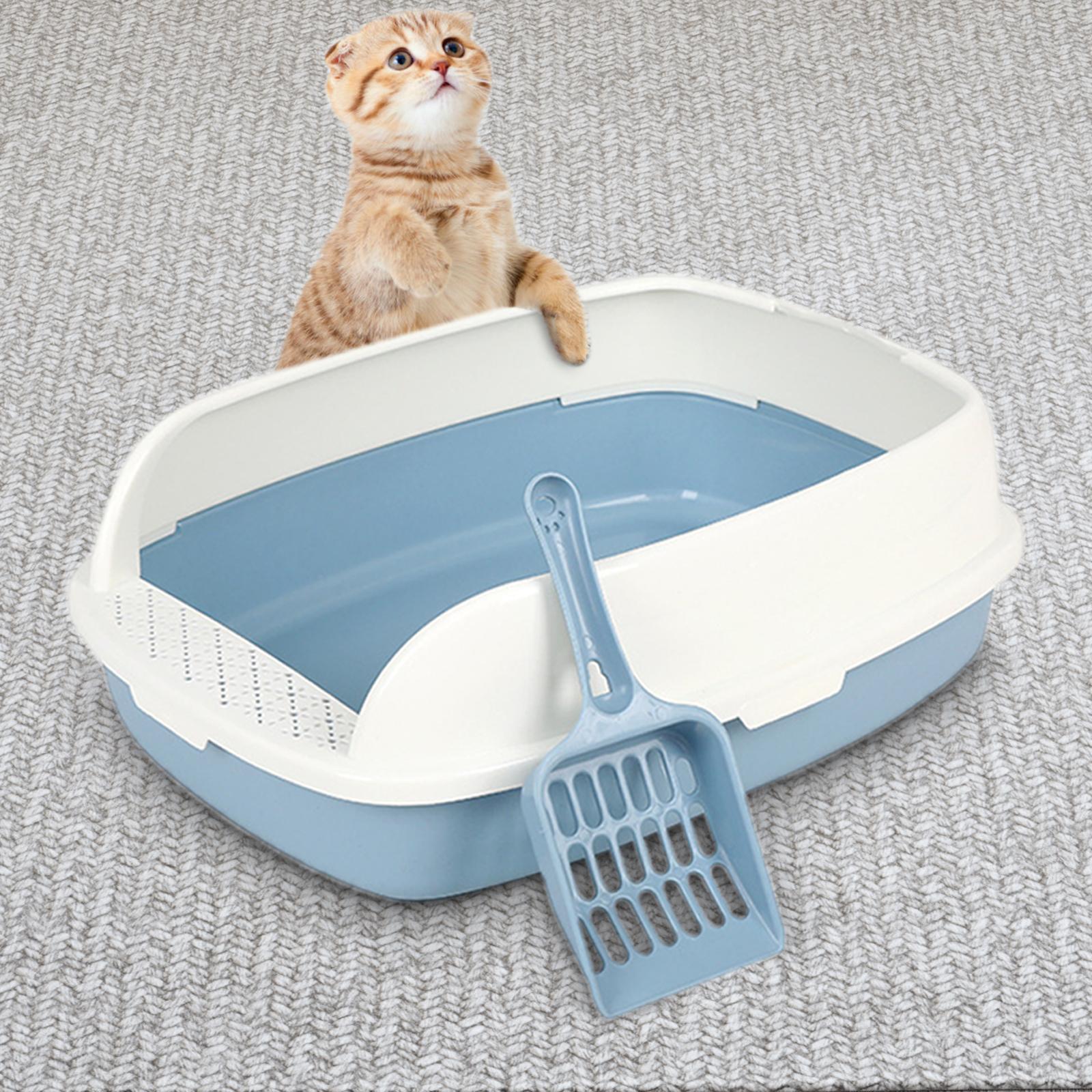 Cat Litter Box Kitten Litter Pan Toilet Detachable Rim Bedpan