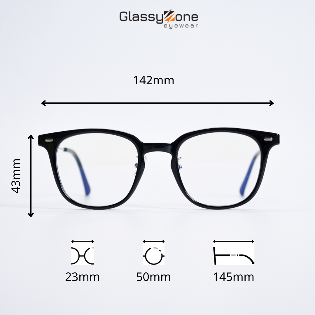 Gọng kính cận, Mắt kính giả cận nhựa dẻo Form vuông Nam Nữ Gaston - GlassyZone