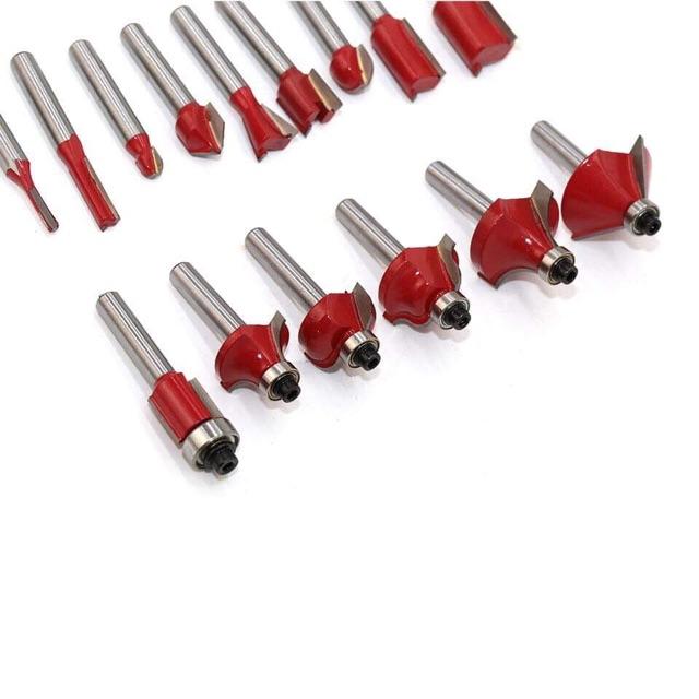 Bộ 12 mũi phay gỗ cốt 12ly7 - Mũi soi gỗ