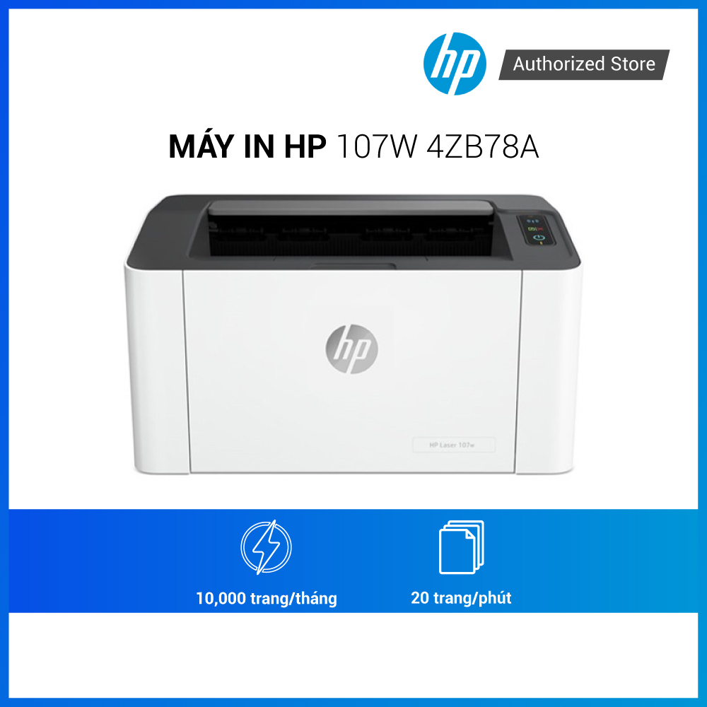 Máy in HP Laser trắng đen 107W 4ZB78A Wifi|64MB - Hàng chính hãng