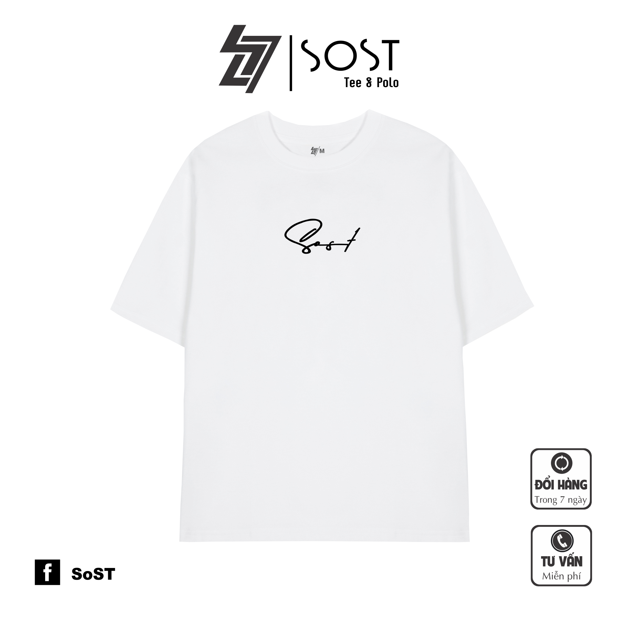Áo Thun Unisex Nam Nữ Oversize Form Rộng Tay Lỡ SOST SIGNATURE