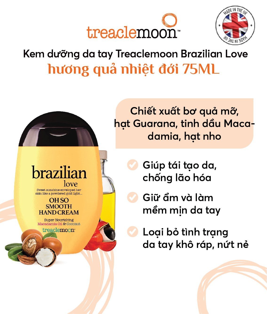 Kem dưỡng da tay Treaclemoon Brazilian Love hương quả nhiệt đới 75ML