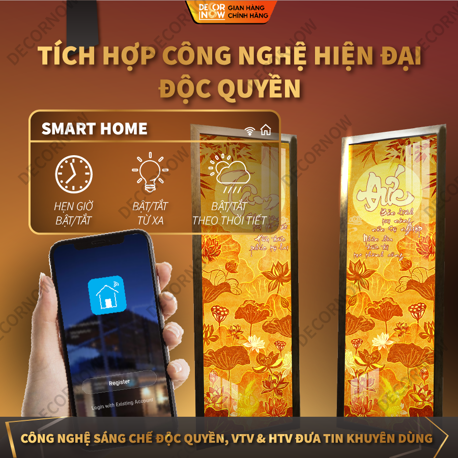 Đèn Hào Quang Phật In Tranh Trúc Chỉ ĐỐI DECORNOW, Trang Trí Ban Thờ Cho Tượng Phật, Hào Quang Trúc Chỉ DCN-30