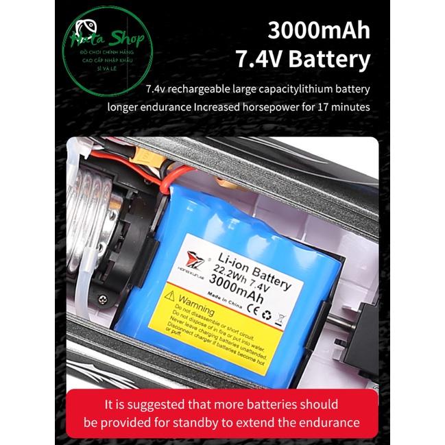 Tàu cano đánh cá HJ809 Fishing Boat điều kiển từ xa pin 7.4V 3000mAh tốc độ 35km/h 2.4GHz Radio Control tàu cao tốc pin