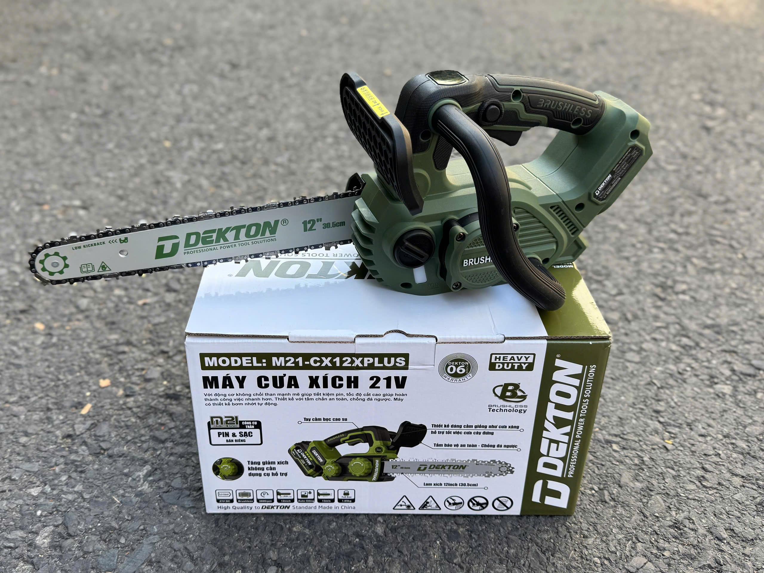 THÂN MÁY CƯA XÍCH PIN 12 INCH BRUSHLESS (13M/S) MÀU OLIVE M21-CX12XPLUS DEKTON - HÀNG CHÍNH HÃNG