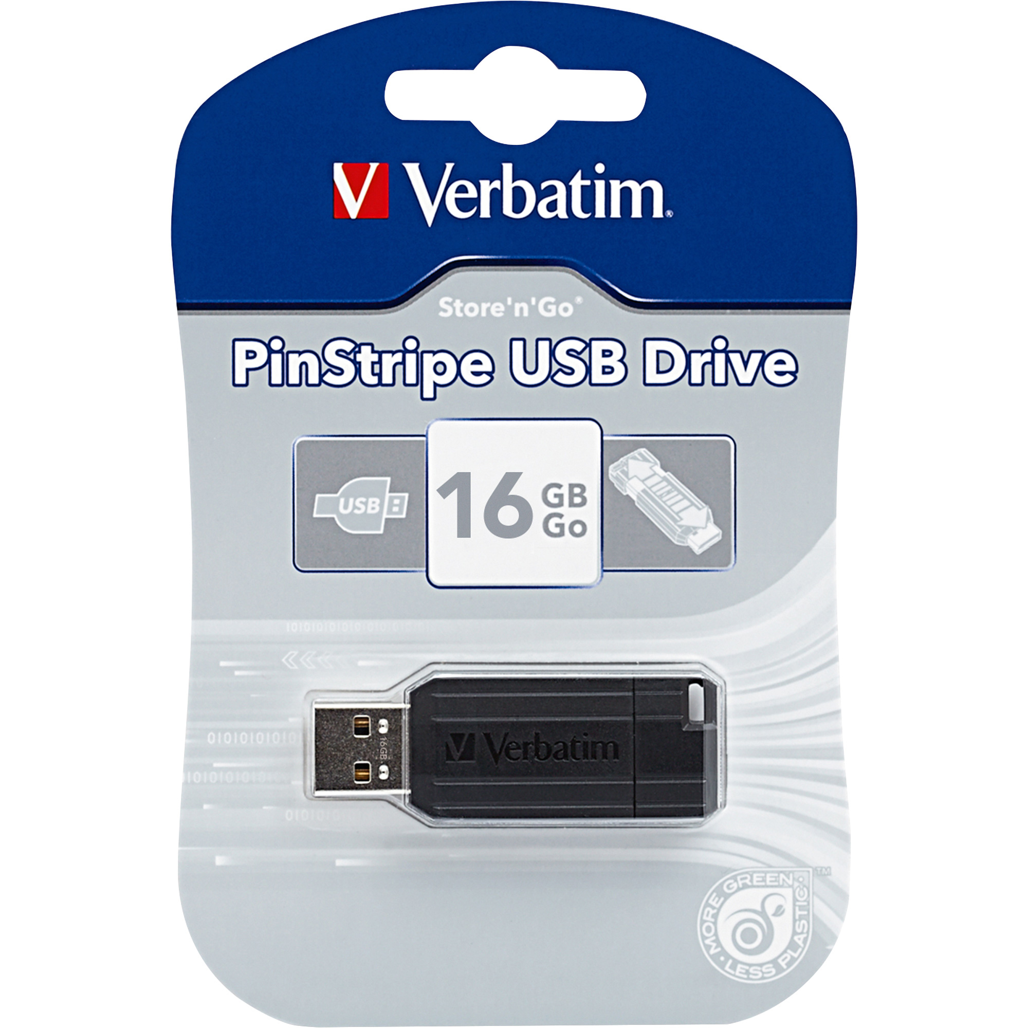 USB VERBATIM STORE'N'GO PINSTRIPE USB DRIVE 16GB 2.0 - Hàng chính hãng (màu đen)