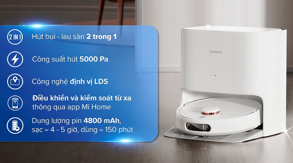 Robot hút bụi lau nhà phiên bản quốc tế Xiaomi X20- Hàng chính hãng