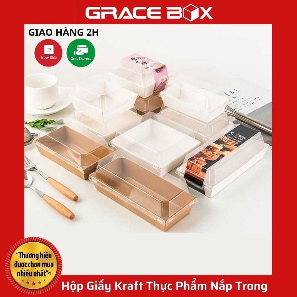 Lốc 10 Hộp Giấy Kraft Thực Phẩm Nắp Trong