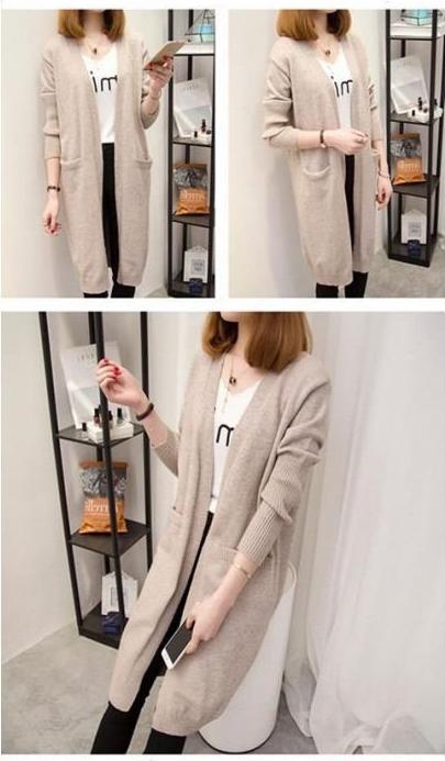 Áo len nữ cardigan dáng dài phong cách trẻ trung