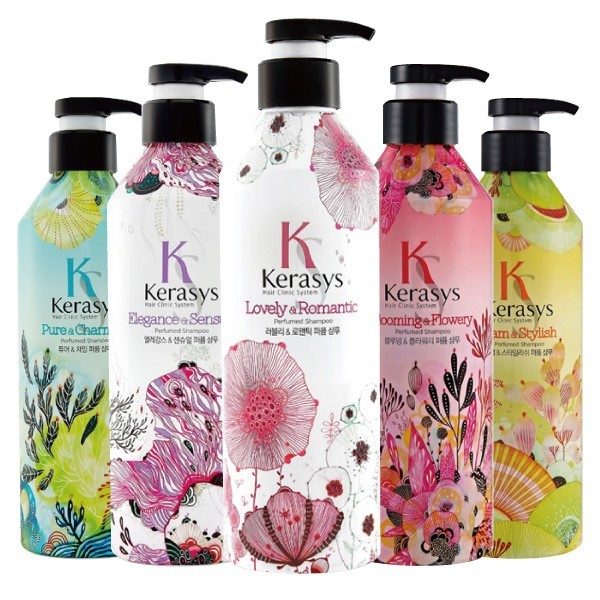 Dầu xả nước hoa Kerasys Elegence & Sensual hương violet và xạ hương Hàn Quốc 600ml tặng kèm móc khoá